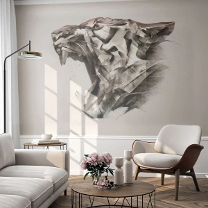 Fotobehang Premium Canvas - Je weet al wie de baas is - Abstractie, Tijger, Dieren - 300x210 cm