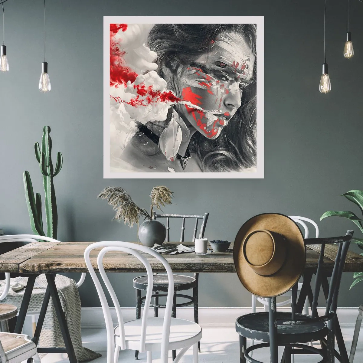 Poster - In de dampen van absurditeit - 40x40 cm