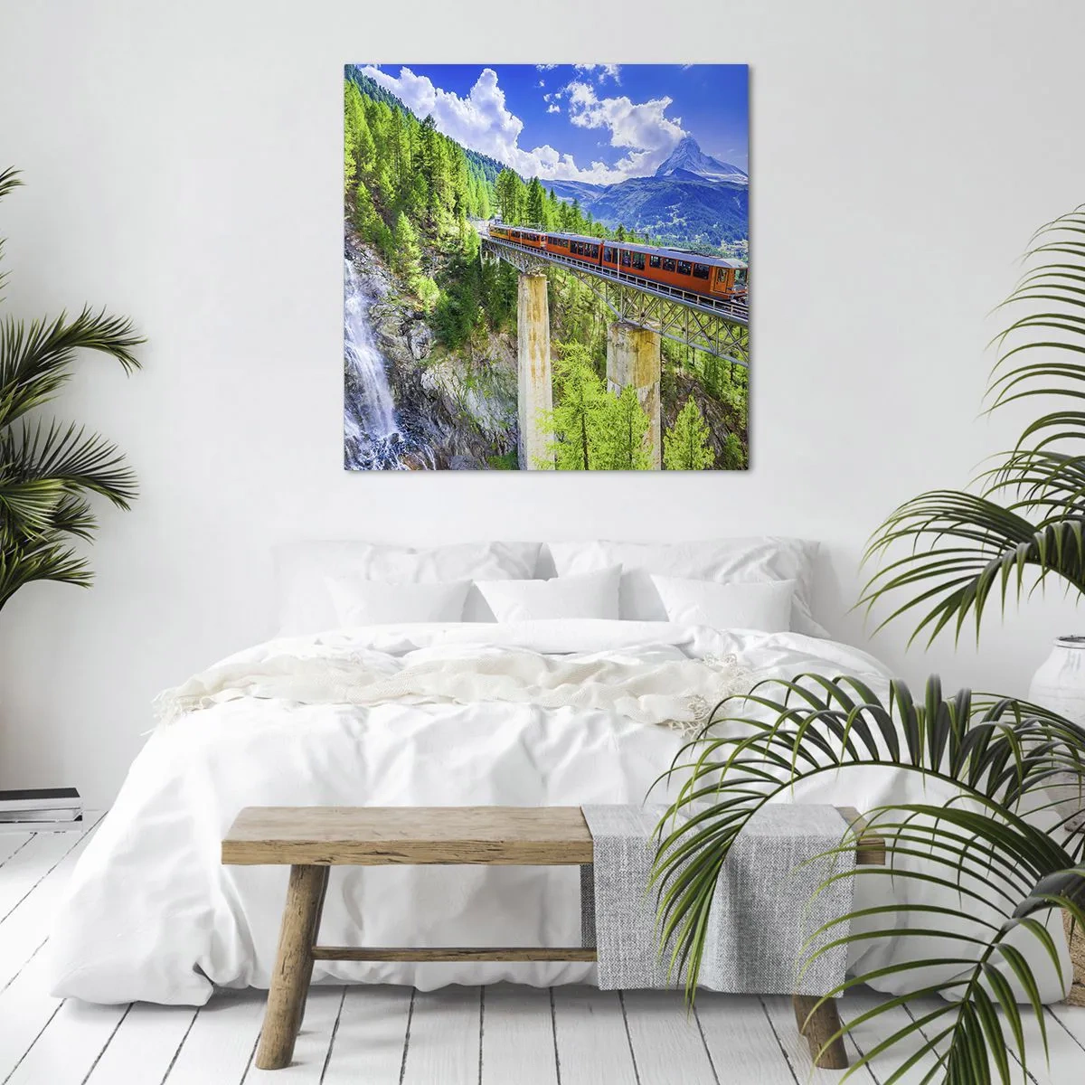 Schilderen op canvas - Het is tijd voor de Alpen - 60x60 cm