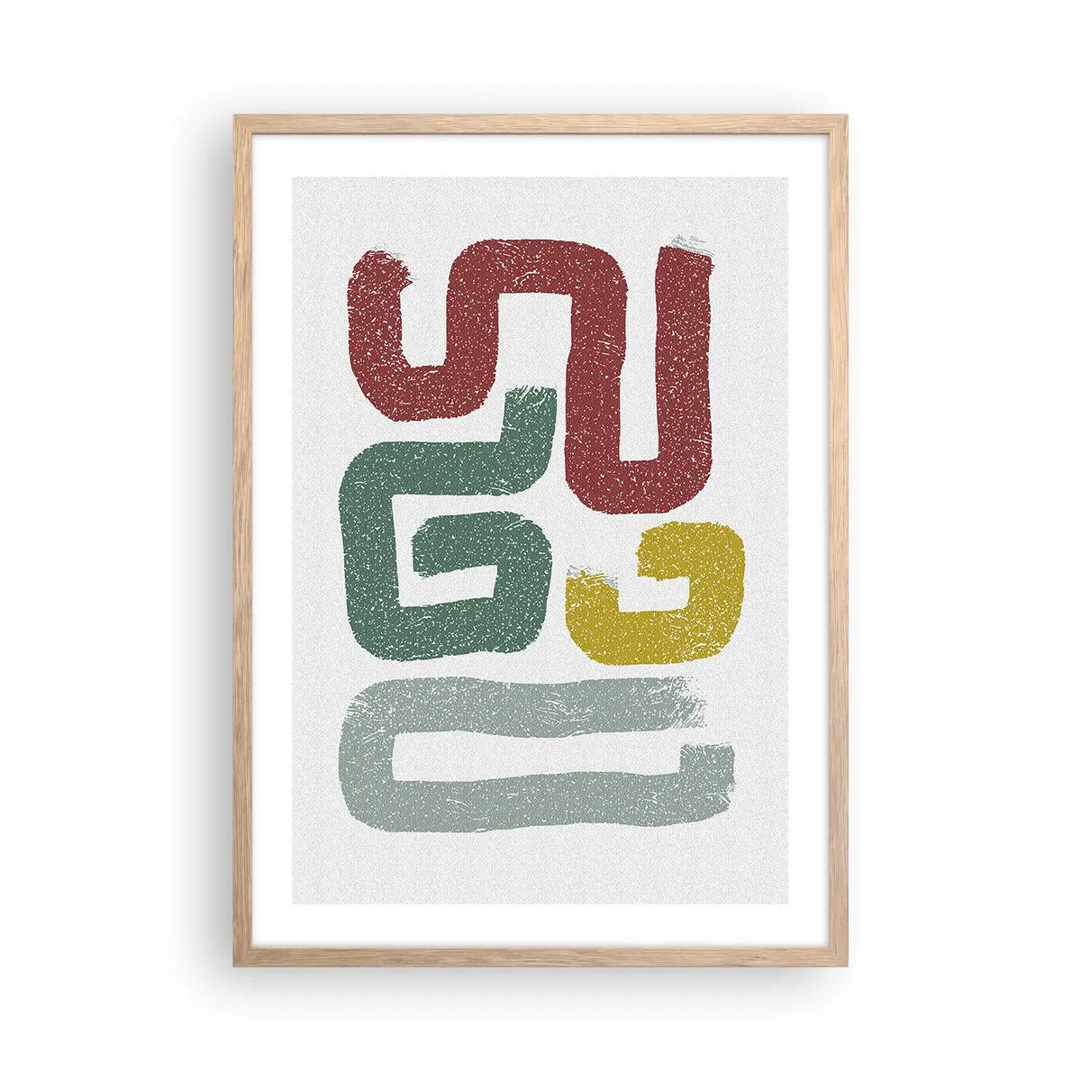Een poster in een licht eiken lijst - In een onbekende taal - 50x70 cm