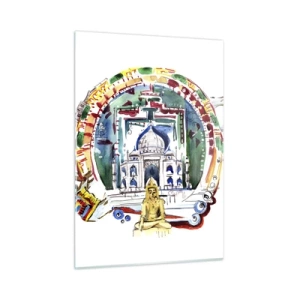 Schilderen op glas - Hindoe wereld balans - 50x70 cm