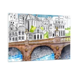 Schilderen op glas - De stad als geschilderd - 120x80 cm