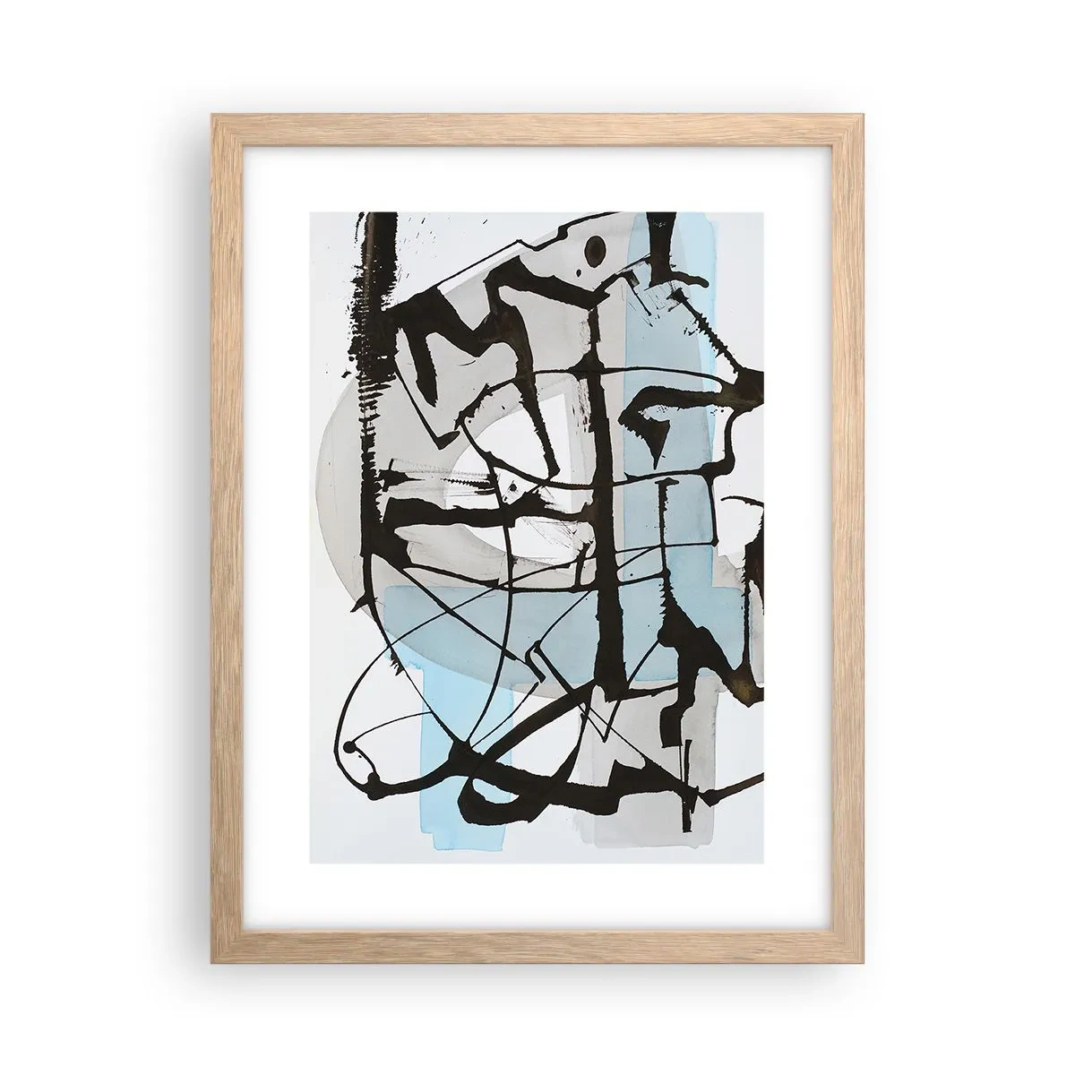 Een poster in een licht eiken lijst - Toch blauw - 30x40 cm