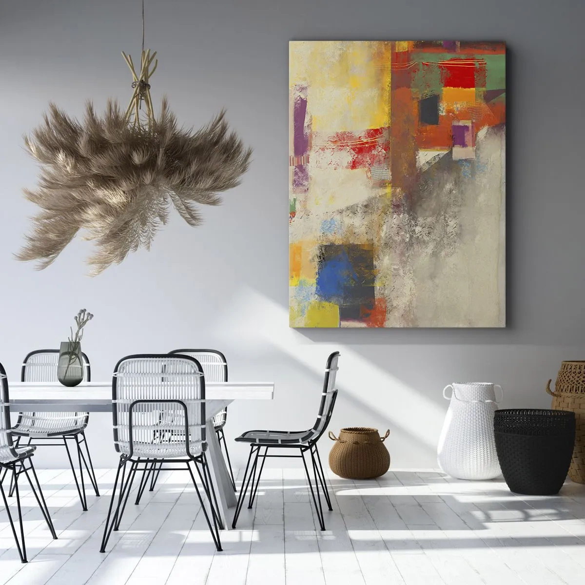 Schilderen op canvas - Kleur geometrie - 55x100 cm