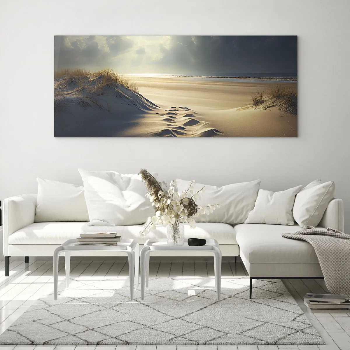 Schilderen op glas - Een rustgevend landschap - 100x40 cm