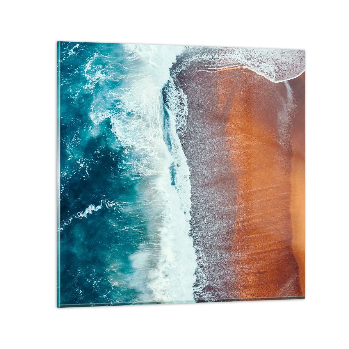 Schilderen op glas - Aanraking van de oceaan - 70x70 cm