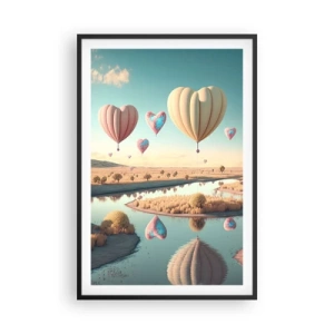 Poster in een zwarte lijst - Liefde laat je vliegen - 61x91 cm