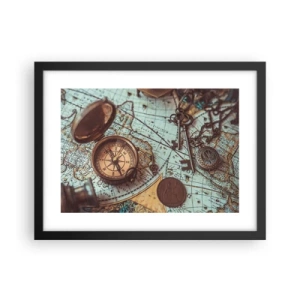 Poster in een zwarte lijst - Voor de avonturier - 40x30 cm