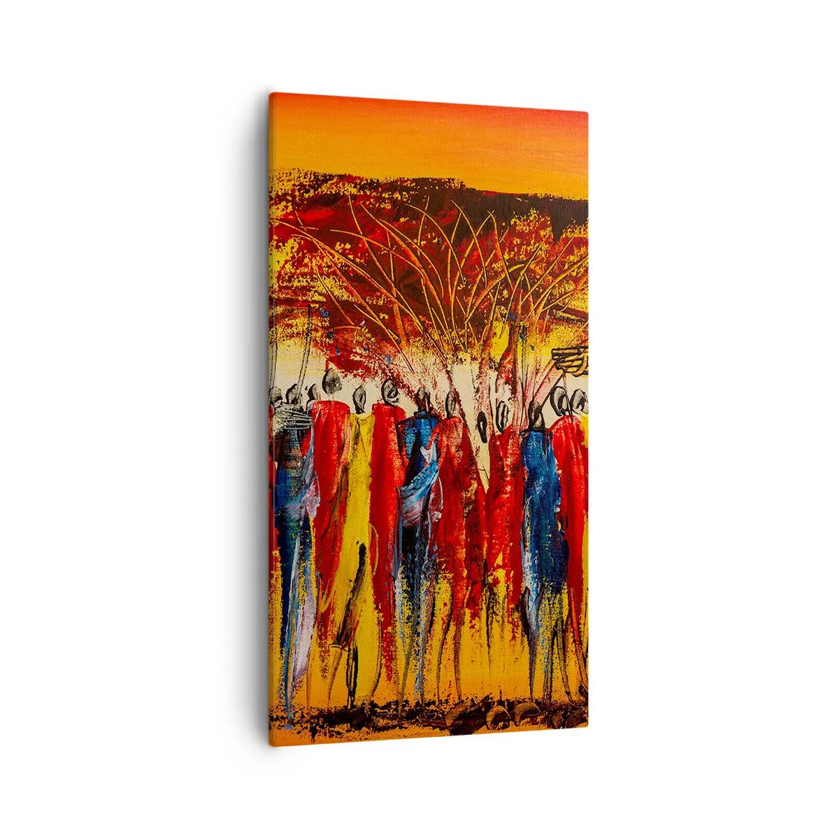 Schilderen op canvas - Daar, daar, daar gaan ze - 55x100 cm