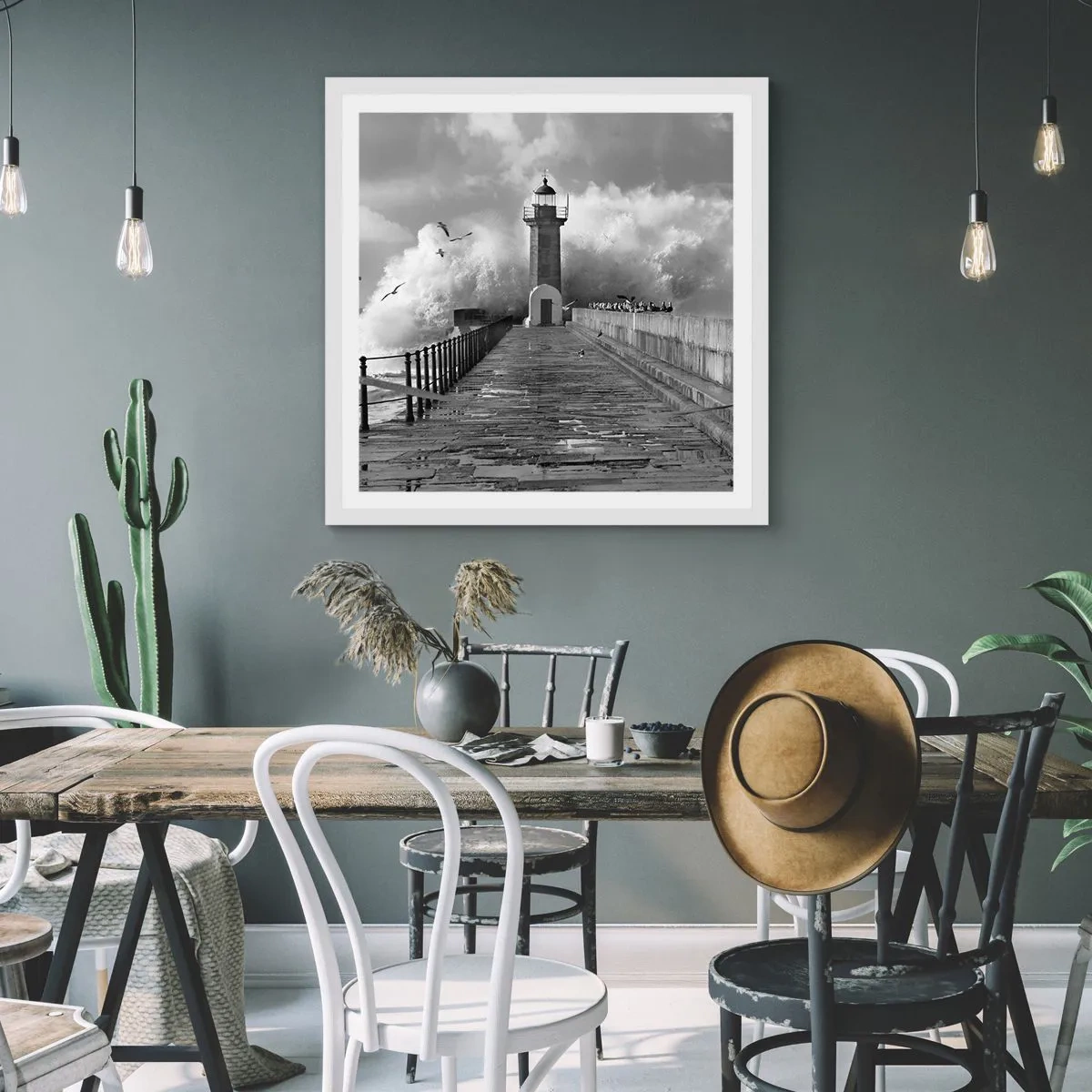 Poster in een witte lijst - Onbevreesd - 40x40 cm