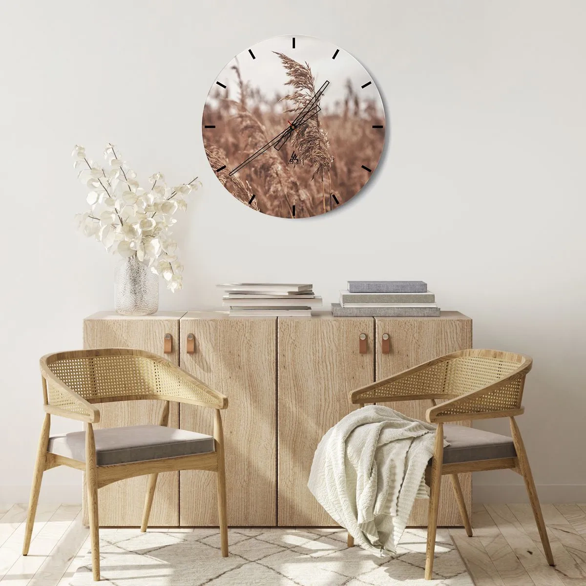 Wandklok - Klok - Het is al herfst in de velden - 30x30 cm