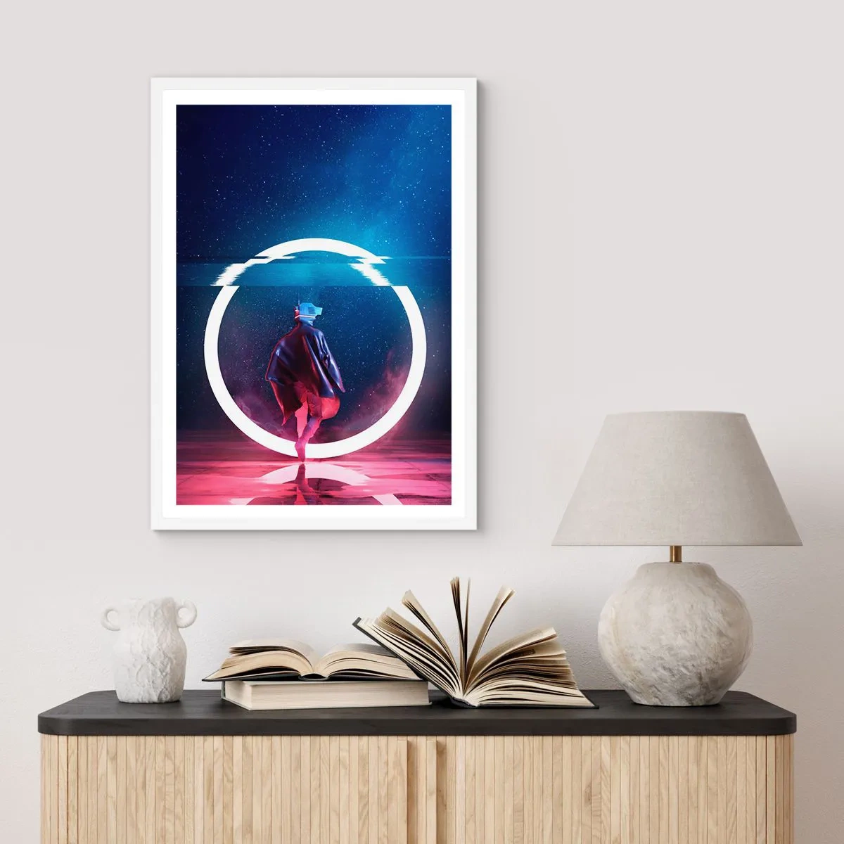 Poster in een witte lijst - Tussen werelden - 50x70 cm