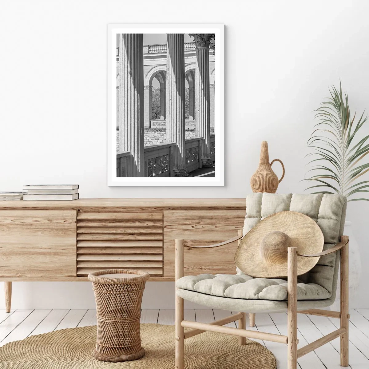 Poster in een witte lijst - Zonnige arcade - 61x91 cm