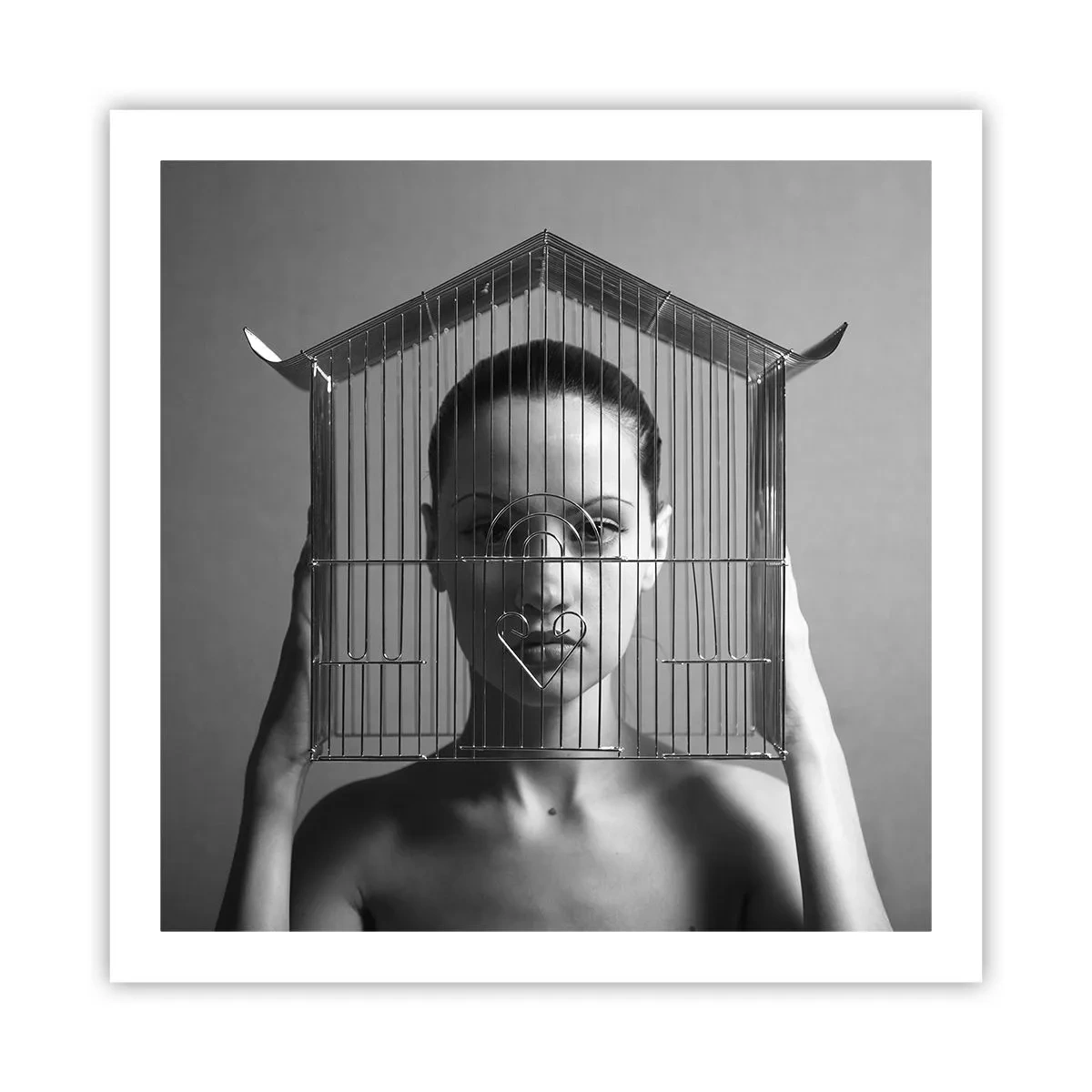 Poster - Een ietwat surrealistisch portret - 60x60 cm