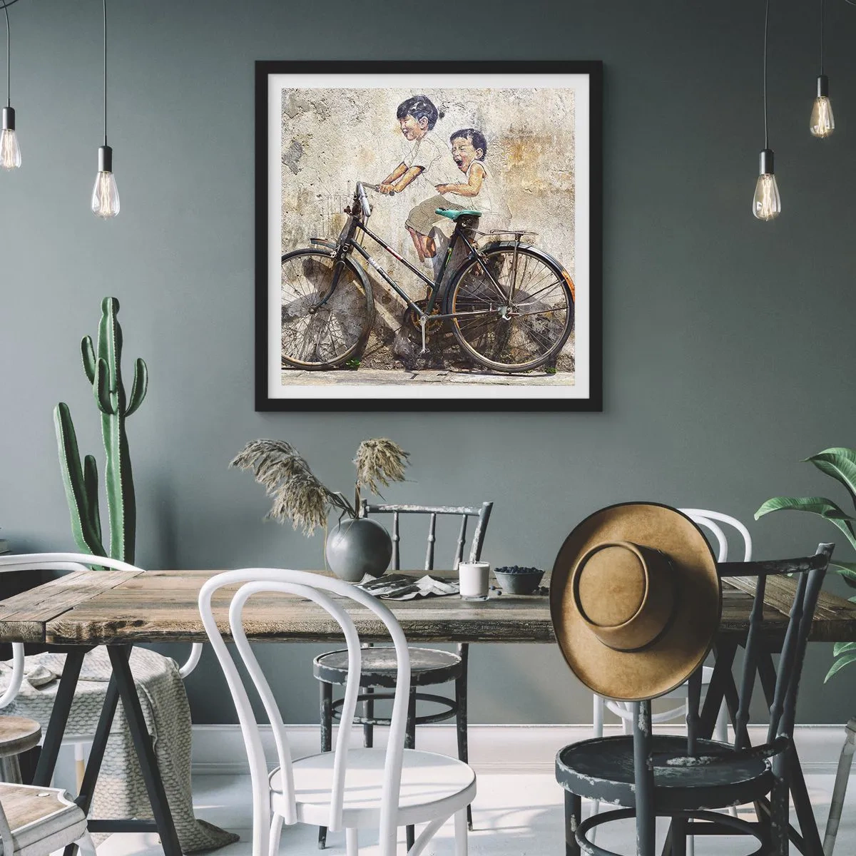 Poster in een zwarte lijst - Waar of niet waar? - 50x50 cm