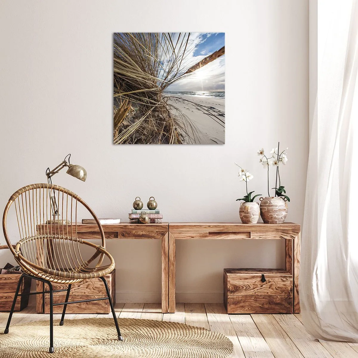 Schilderen op canvas - Een ontmoeting van de elementen - 50x50 cm