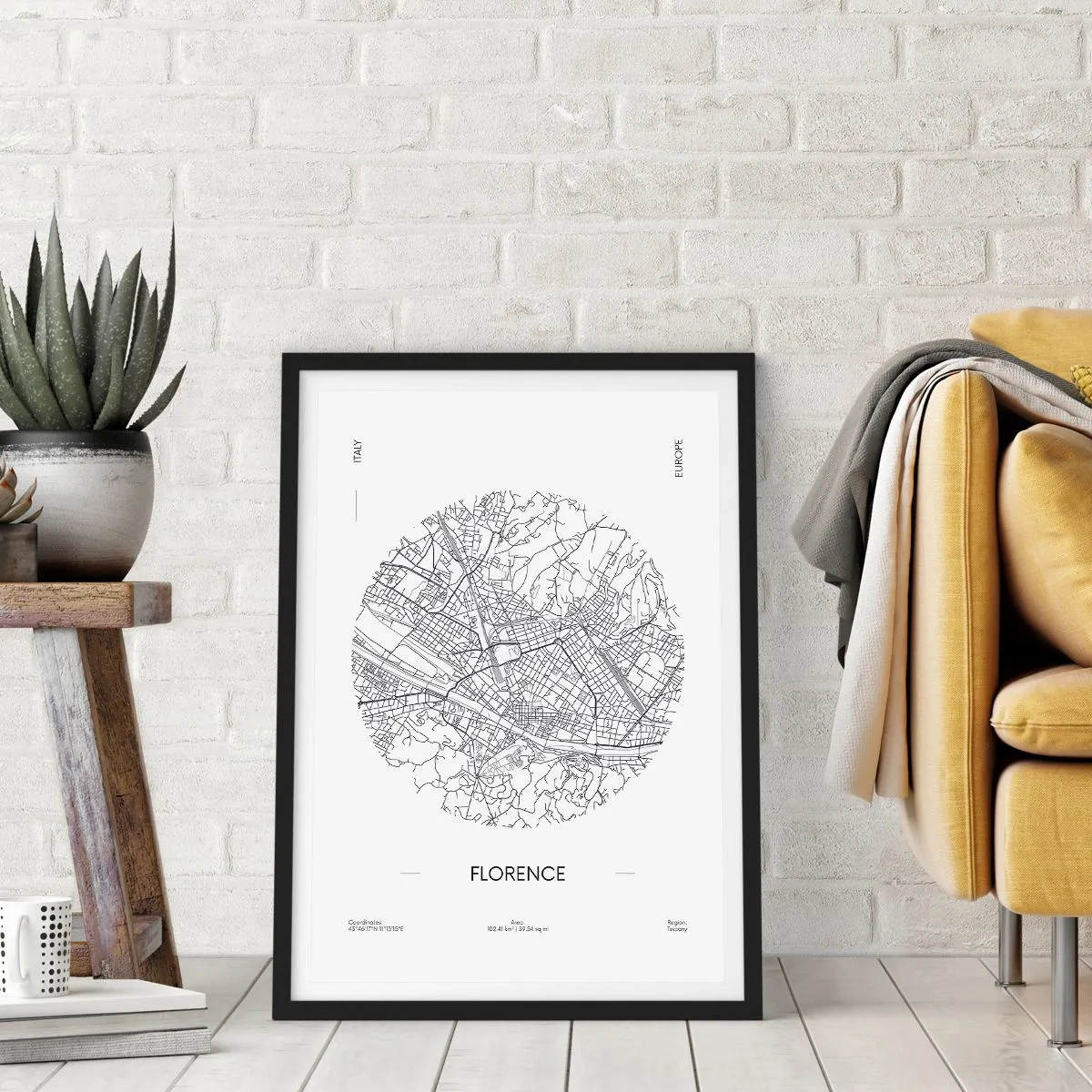 Poster in een zwarte lijst - Anatomie van Florencia - 70x100 cm