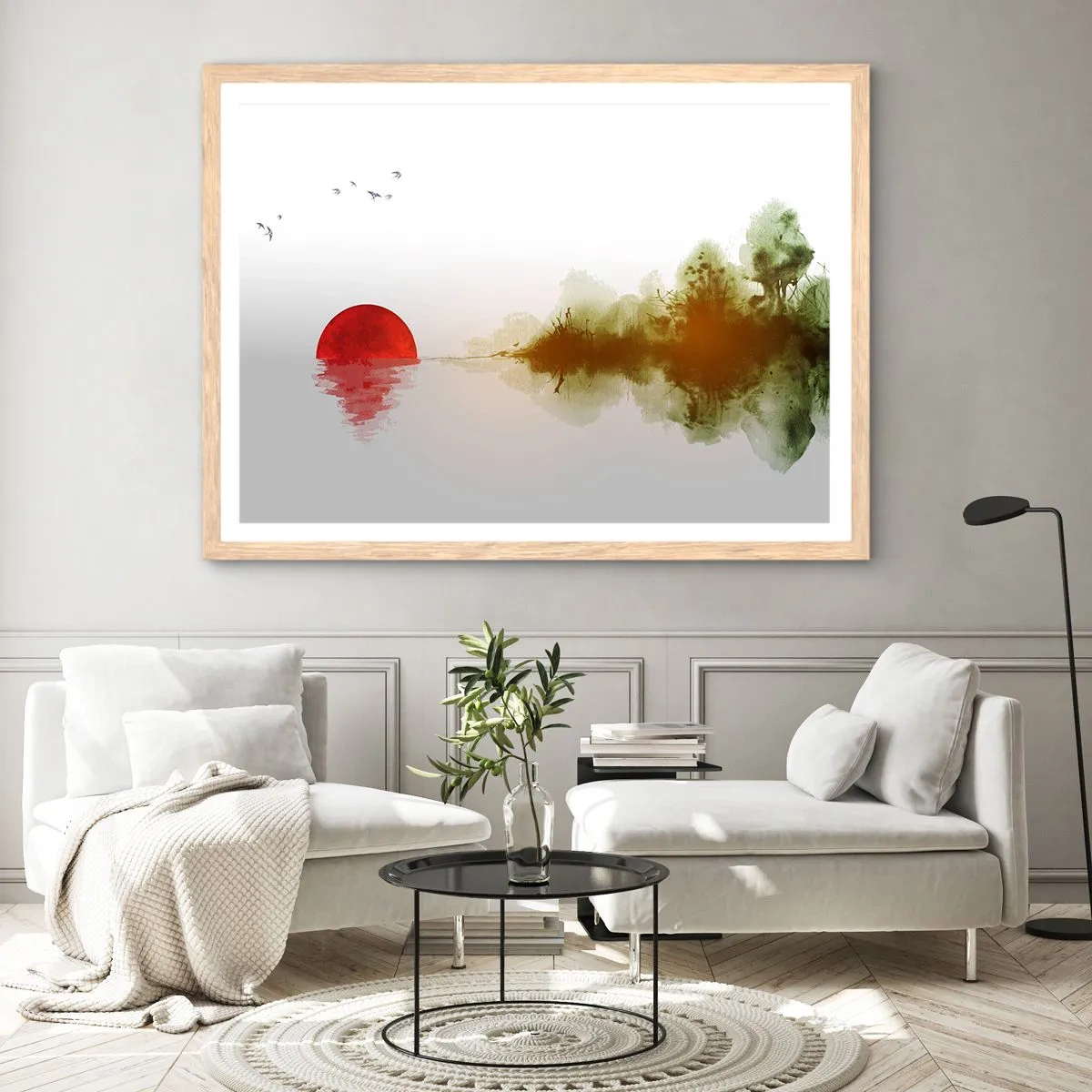 Een poster in een licht eiken lijst - Een belofte van vrede - 91x61 cm