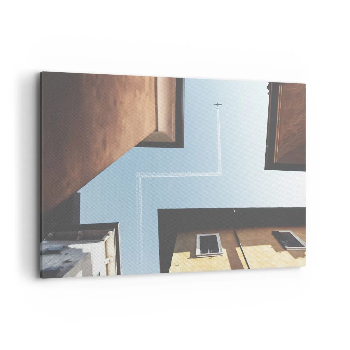 Schilderen op canvas - Boven het doolhof van de stad - 120x80 cm