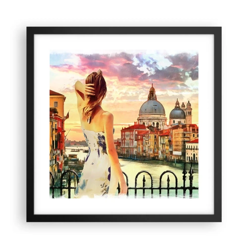 Poster in een zwarte lijst - Als een avontuur alleen in ... - 40x40 cm