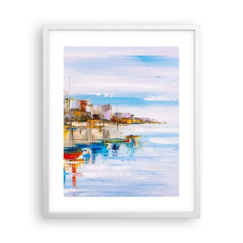 Poster in een witte lijst - Een veelkleurig stedelijk toevluchtsoord - 40x50 cm