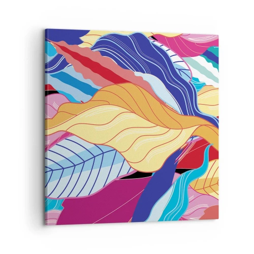 Schilderen op canvas - Een kleurrijke puinhoop - 60x60 cm