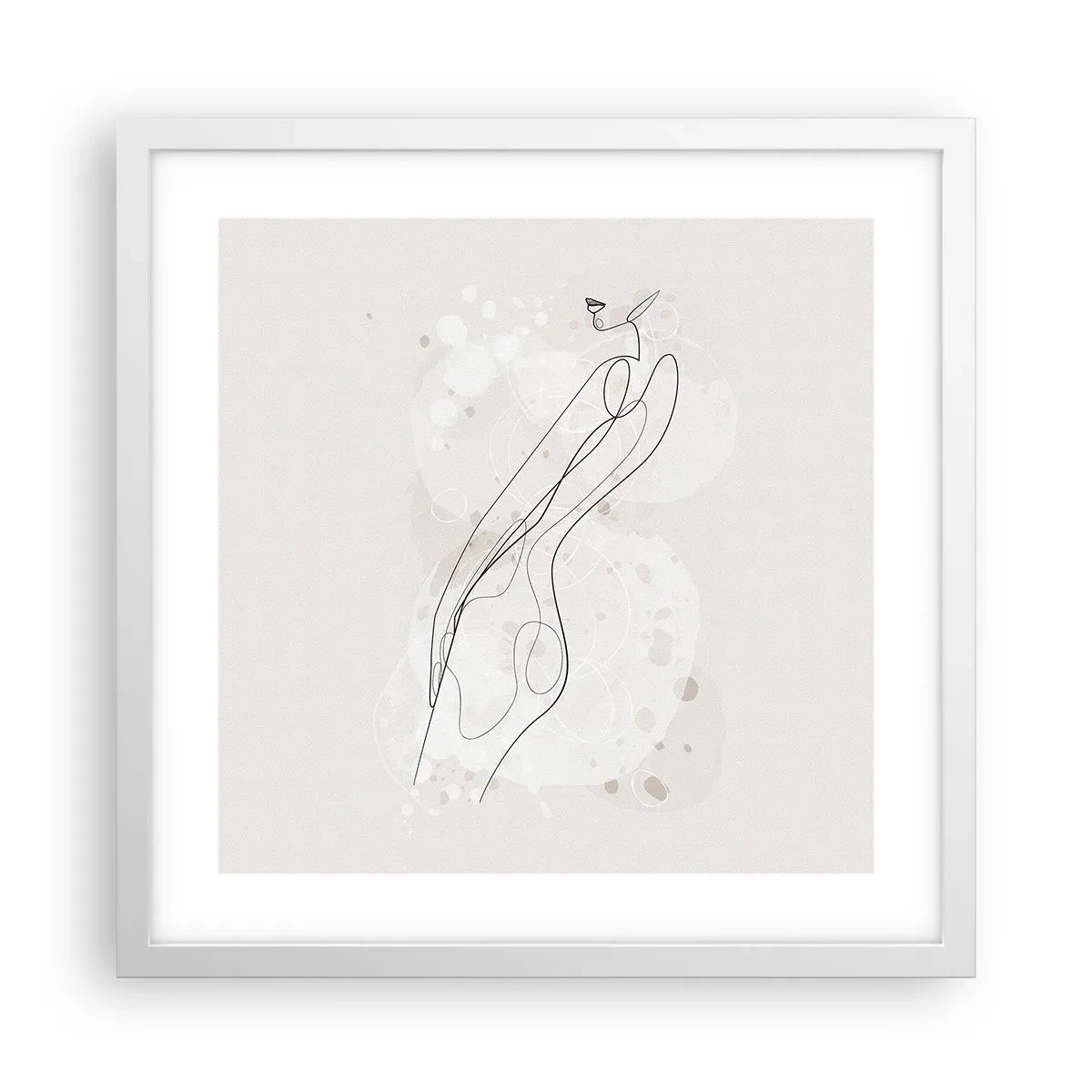 Poster in een witte lijst - De blik dwaalt af - 40x40 cm