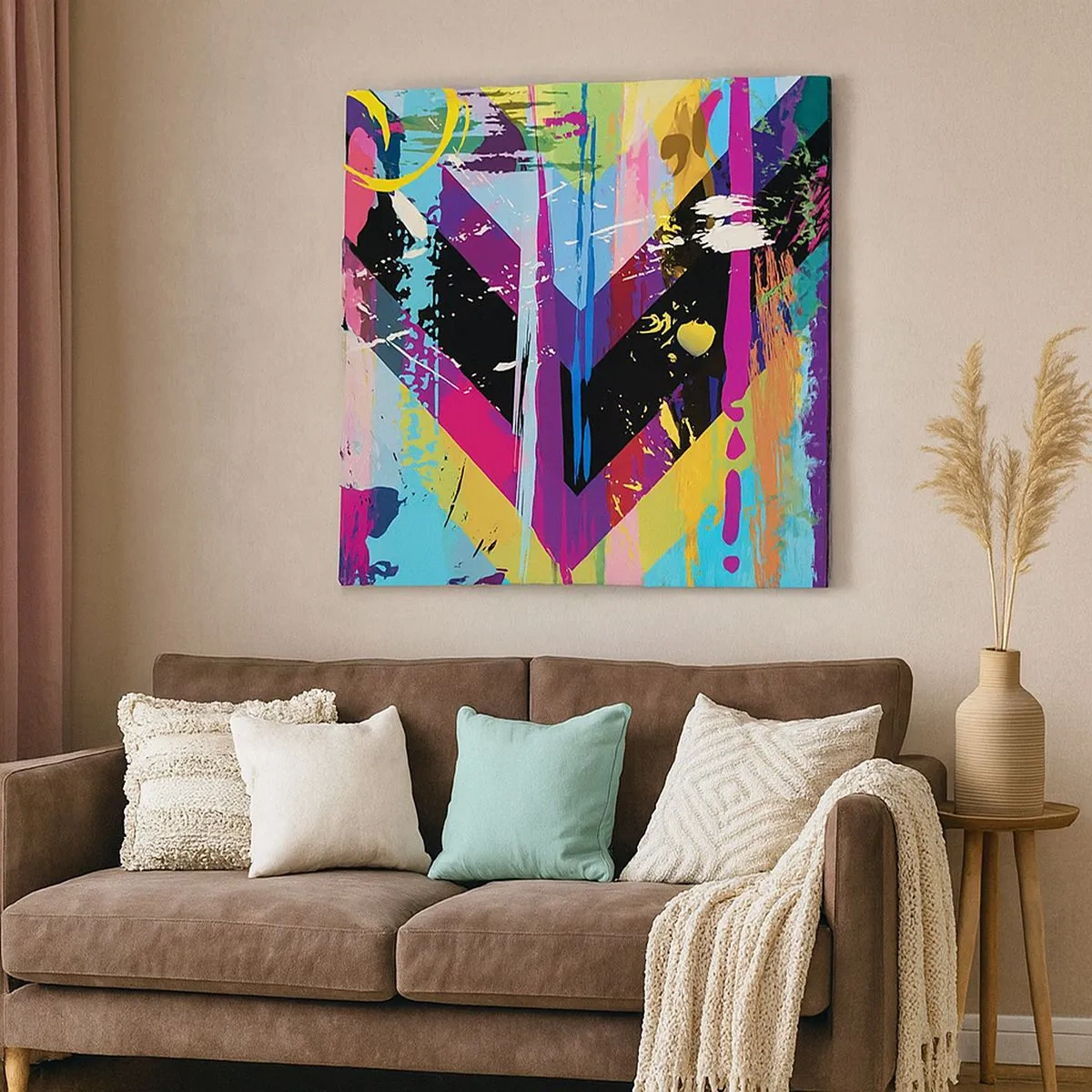 Schilderen op canvas - Van boven naar beneden - 30x30 cm