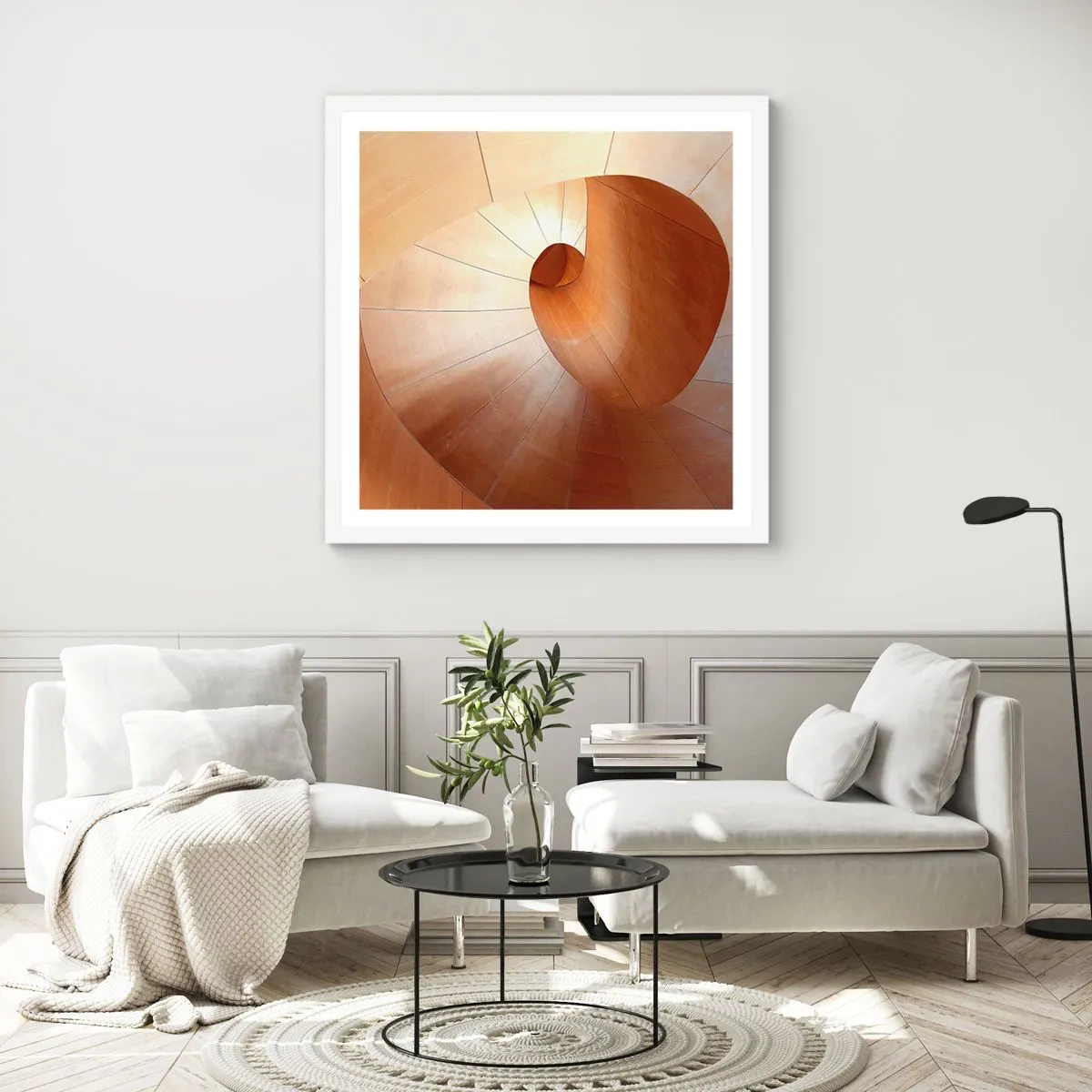 Poster in een witte lijst - Architecturale serpentijn - 60x60 cm