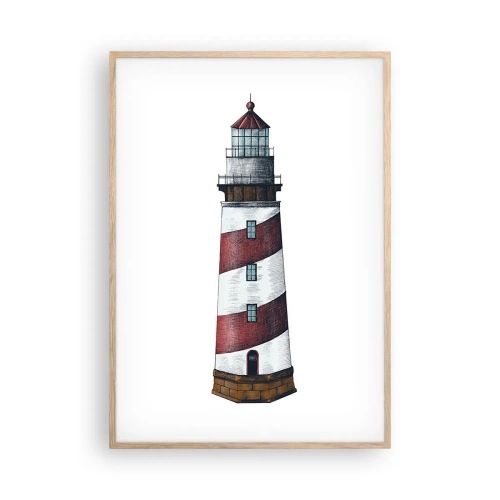 Een poster in een licht eiken lijst - Altijd op zijn hoede - 70x100 cm