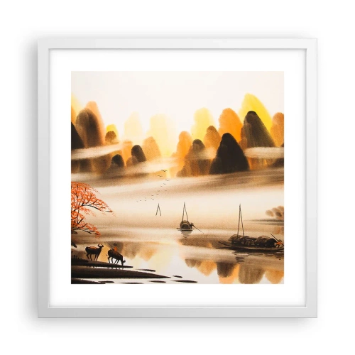 Poster in een witte lijst - Verder dan het Verre Oosten - 40x40 cm