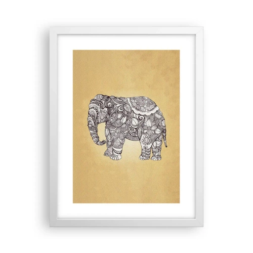 Poster in een witte lijst - De olifant heeft zichzelf bedekt - 30x40 cm