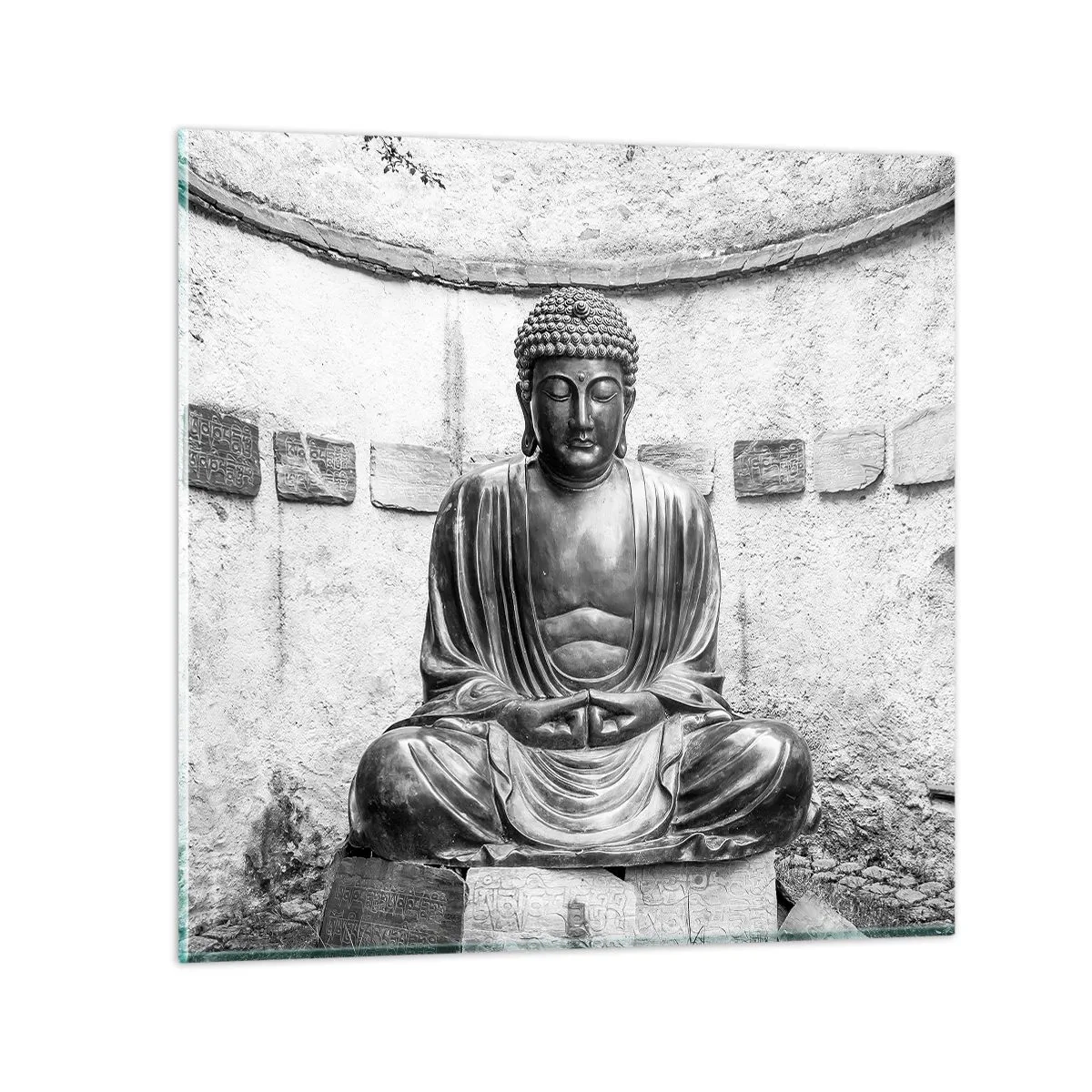 Schilderen op glas - Aan de bron van vrede - 40x40 cm