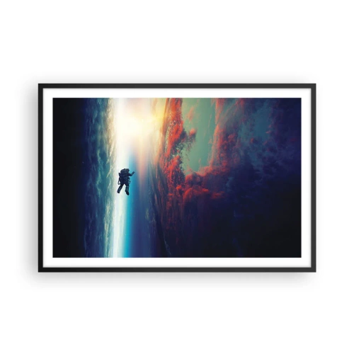 Poster in een zwarte lijst - Ga het universum tegemoet - 91x61 cm