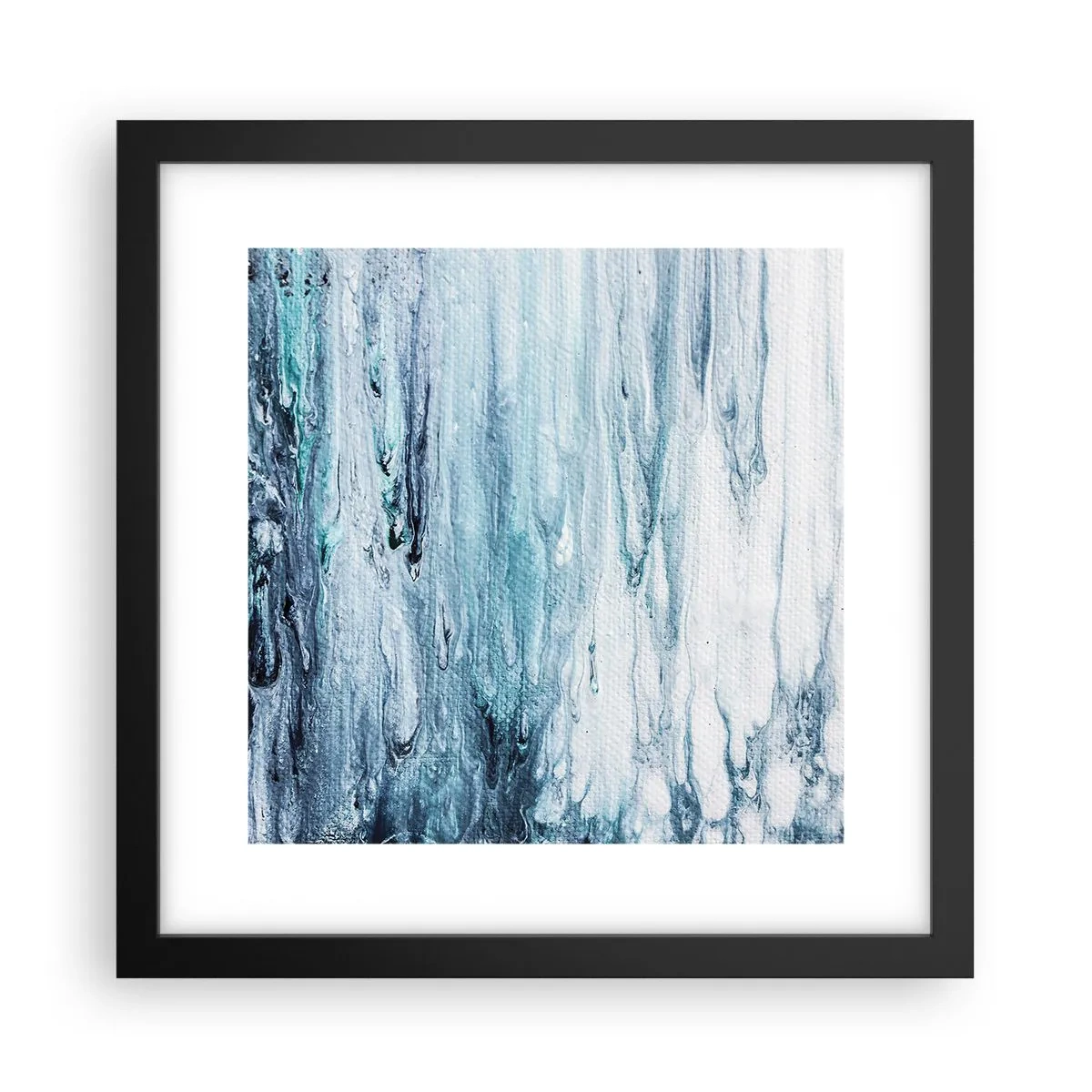 Poster in een zwarte lijst - Blauwe ijspegels - 30x30 cm
