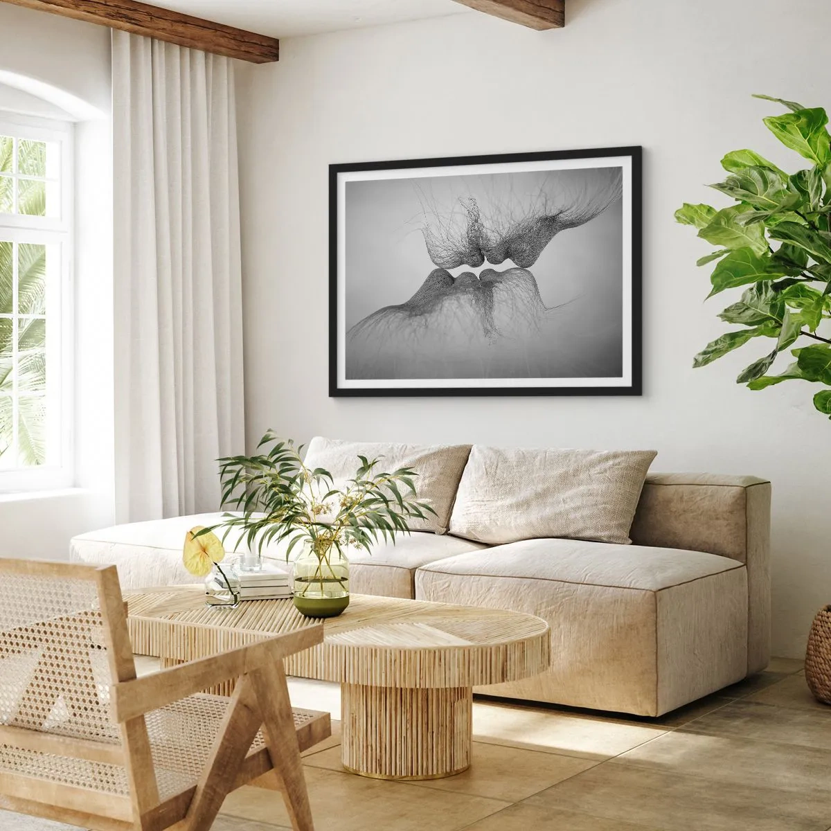 Poster in een zwarte lijst - Kus van de wind - 40x30 cm