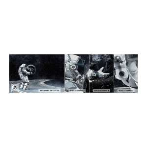 Fotobehang Monster Premium Sand - Op de Melkweg - Kosmos, Astronaut, Fantasie - 100x30 cm