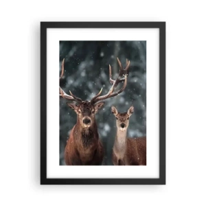 Poster in een zwarte lijst - Heer van het bos met zijn vrouw - 30x40 cm