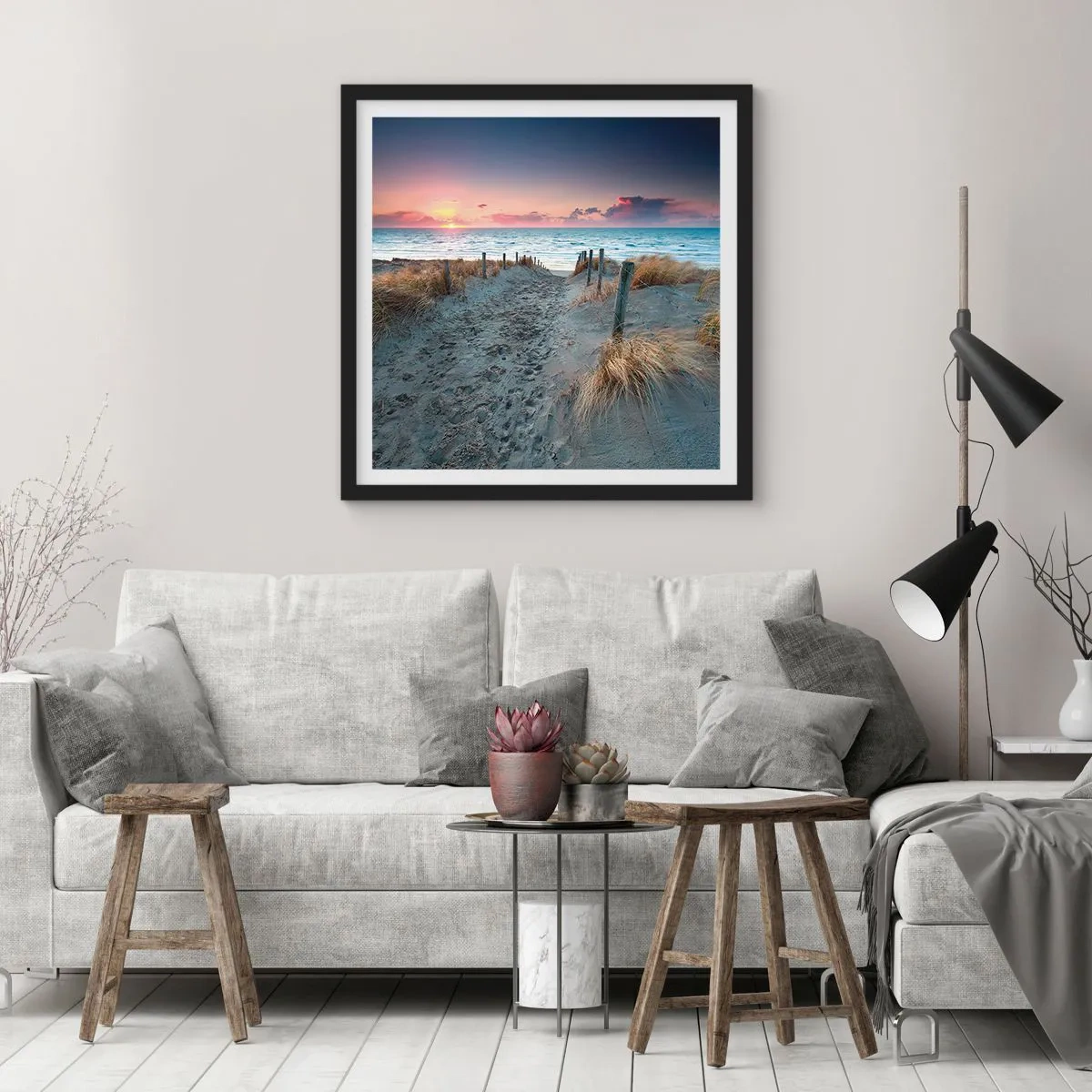 Poster in een zwarte lijst - Je liet een regenboog van licht stralend... - 60x60 cm