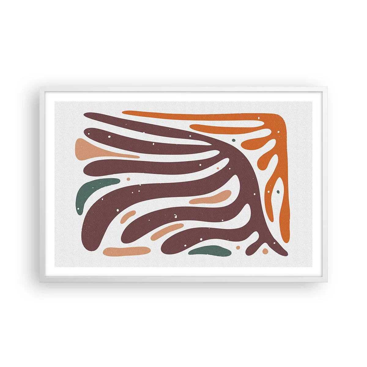 Poster in een witte lijst - Stralende organische compositie - 91x61 cm