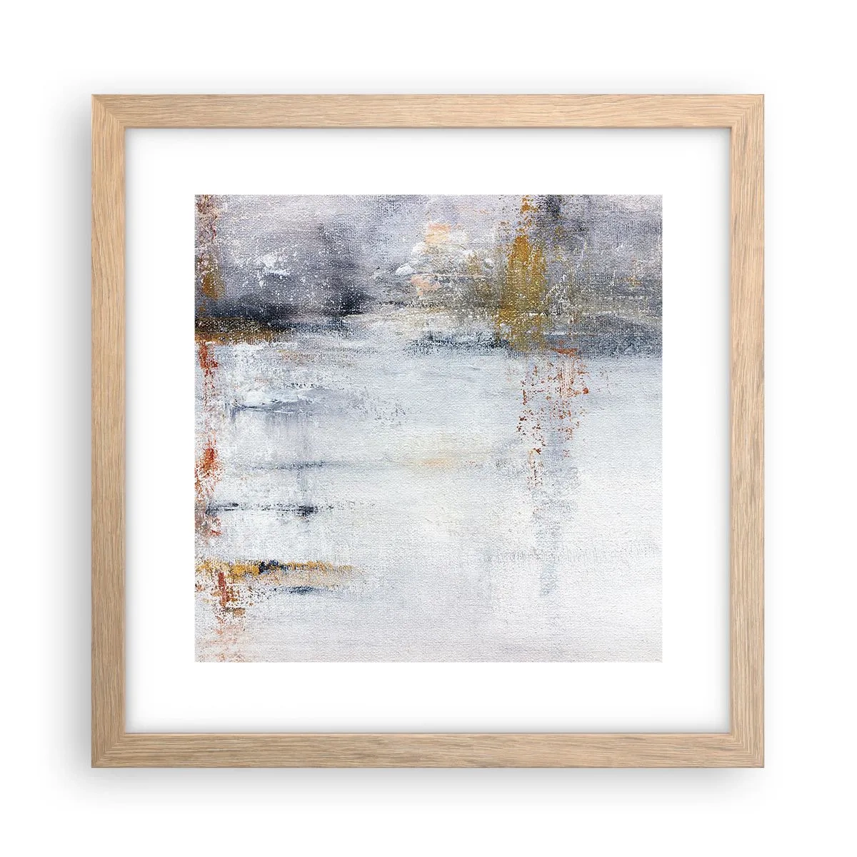 Een poster in een licht eiken lijst - Achter de luchtgordijn - 30x30 cm