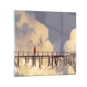 Schilderen op glas - Blauw verlangen - 30x30 cm