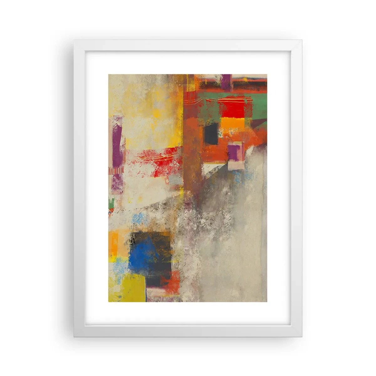 Poster in een witte lijst - Kleur geometrie - 30x40 cm