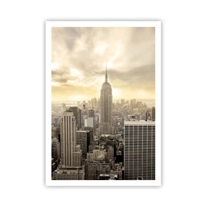 Poster - New York geweven van grijs - 70x100 cm