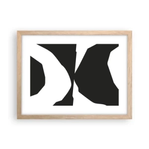 Een poster in een licht eiken lijst - Positief – negatief - 40x30 cm