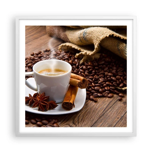 Poster in een witte lijst - Pittige smaak en aroma - 60x60 cm