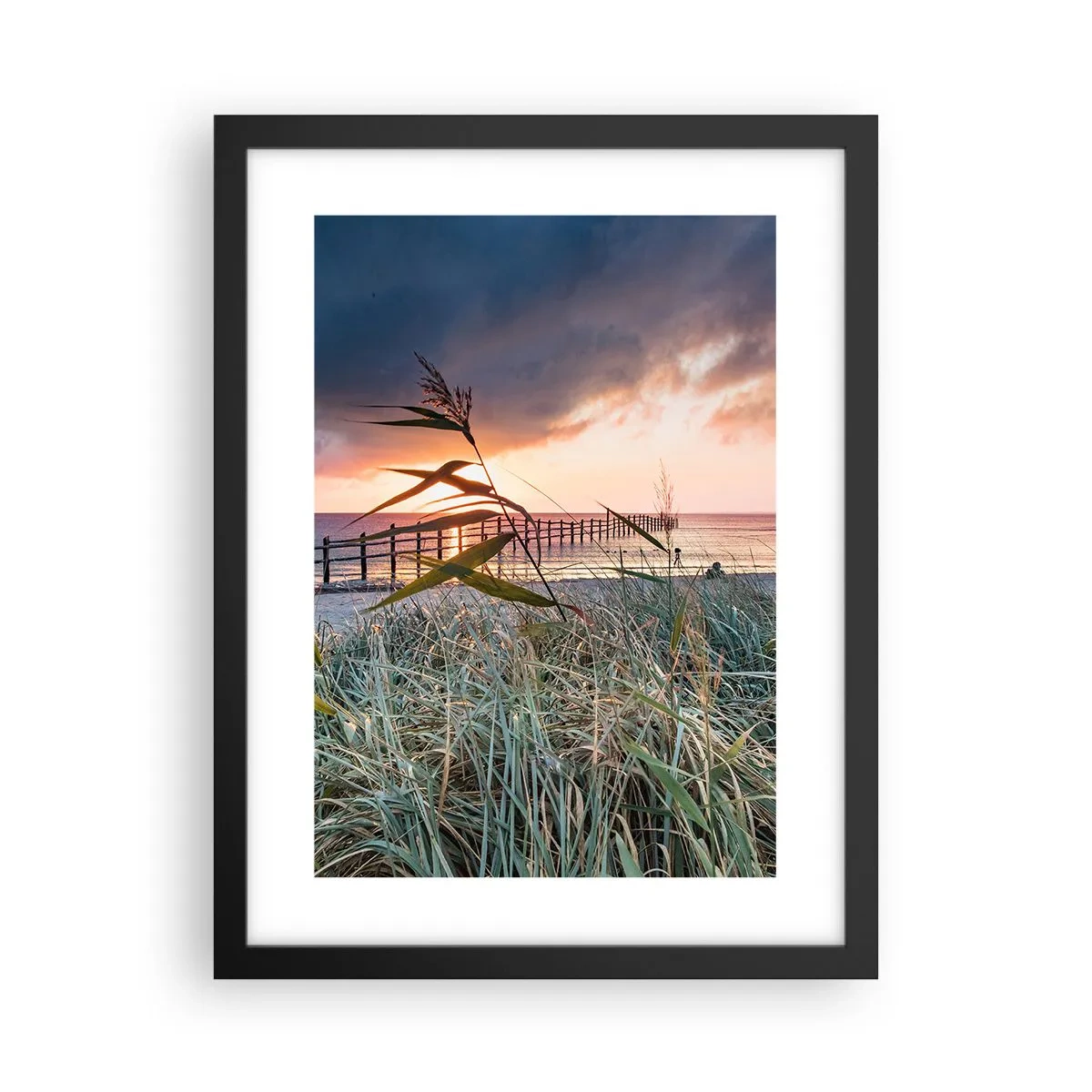 Poster in een zwarte lijst - Het gaat niet met de wind mee - 30x40 cm
