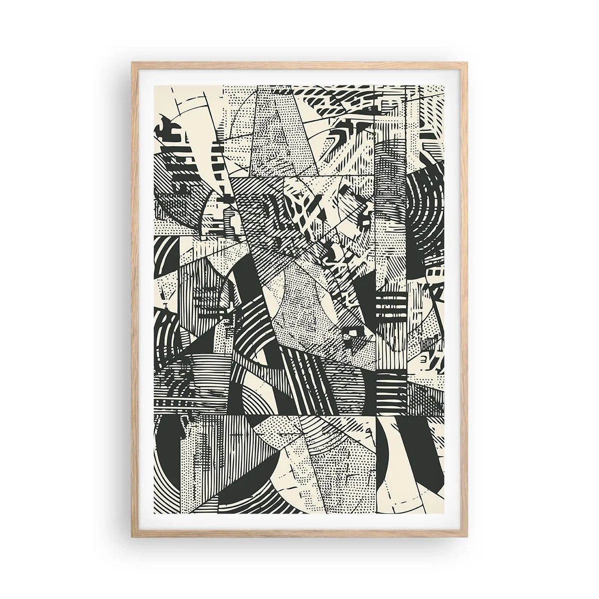 Een poster in een licht eiken lijst - De dynamiek van nu - 70x100 cm