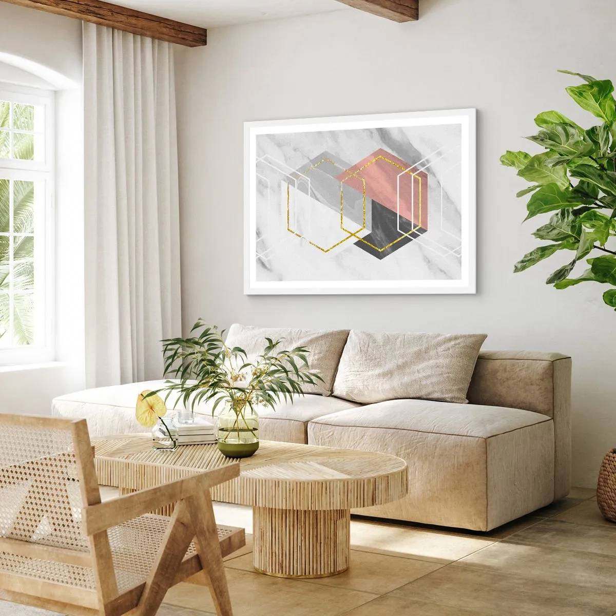 Poster in een witte lijst - Keten samenstelling - 50x40 cm