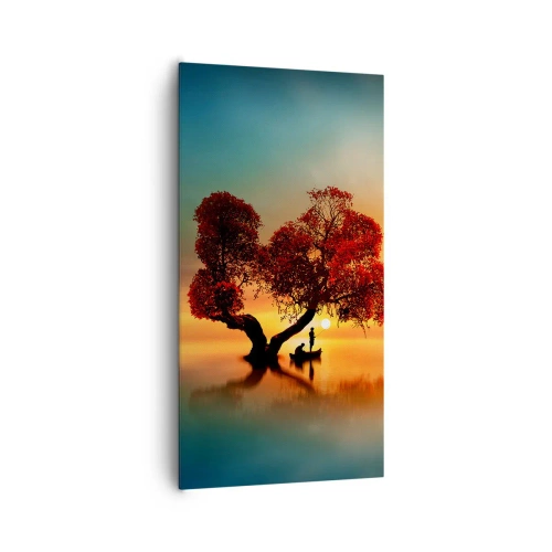 Schilderen op canvas - Afstanders en de stilte van de wereldlozen - 65x120 cm